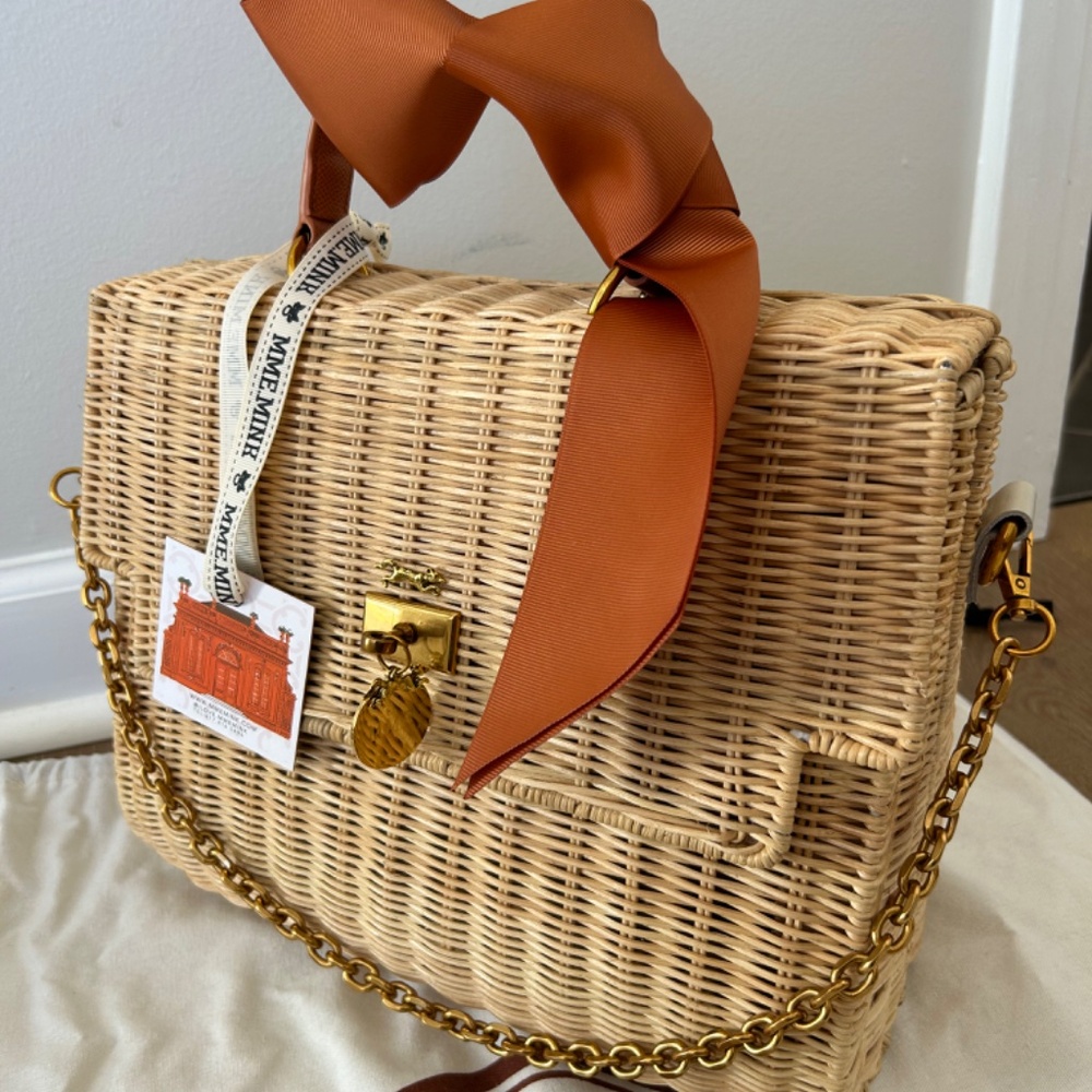 M.M.E MINK MEET JANE B. GRAND, WICKER TOTE